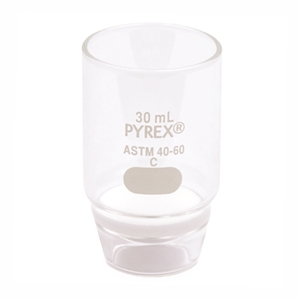 Corning Pyrex Borosilicate Glass High Form Gooch Crucible with 30mm  Diameter Coarse Porosity Fritted Disc, 30mL Capacity (Case of 12)